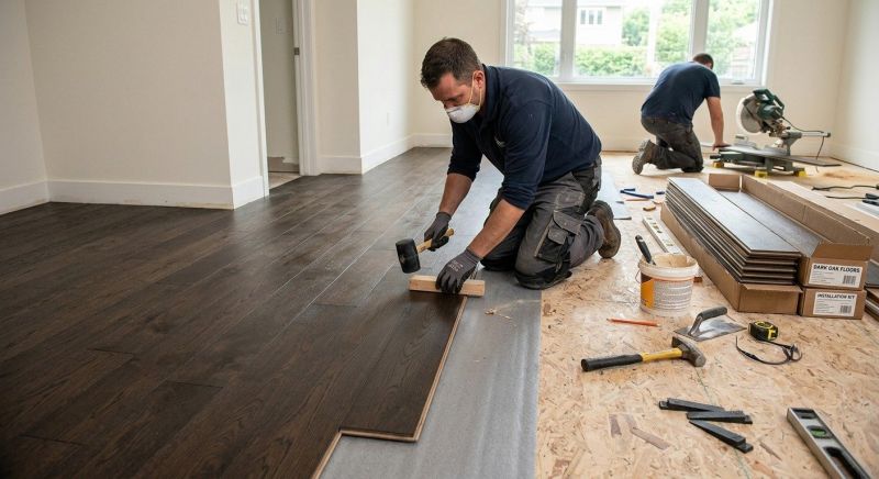 Dark Wood Floor Installation in Boulder, CO