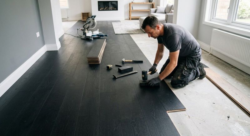 Dark Wood Floor Installation in Boulder, CO